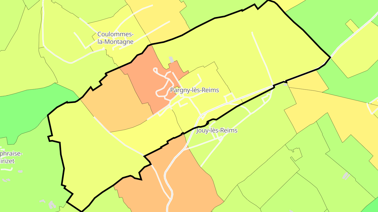 Carte des prix de l'immobilier Pargny-lès-Reims