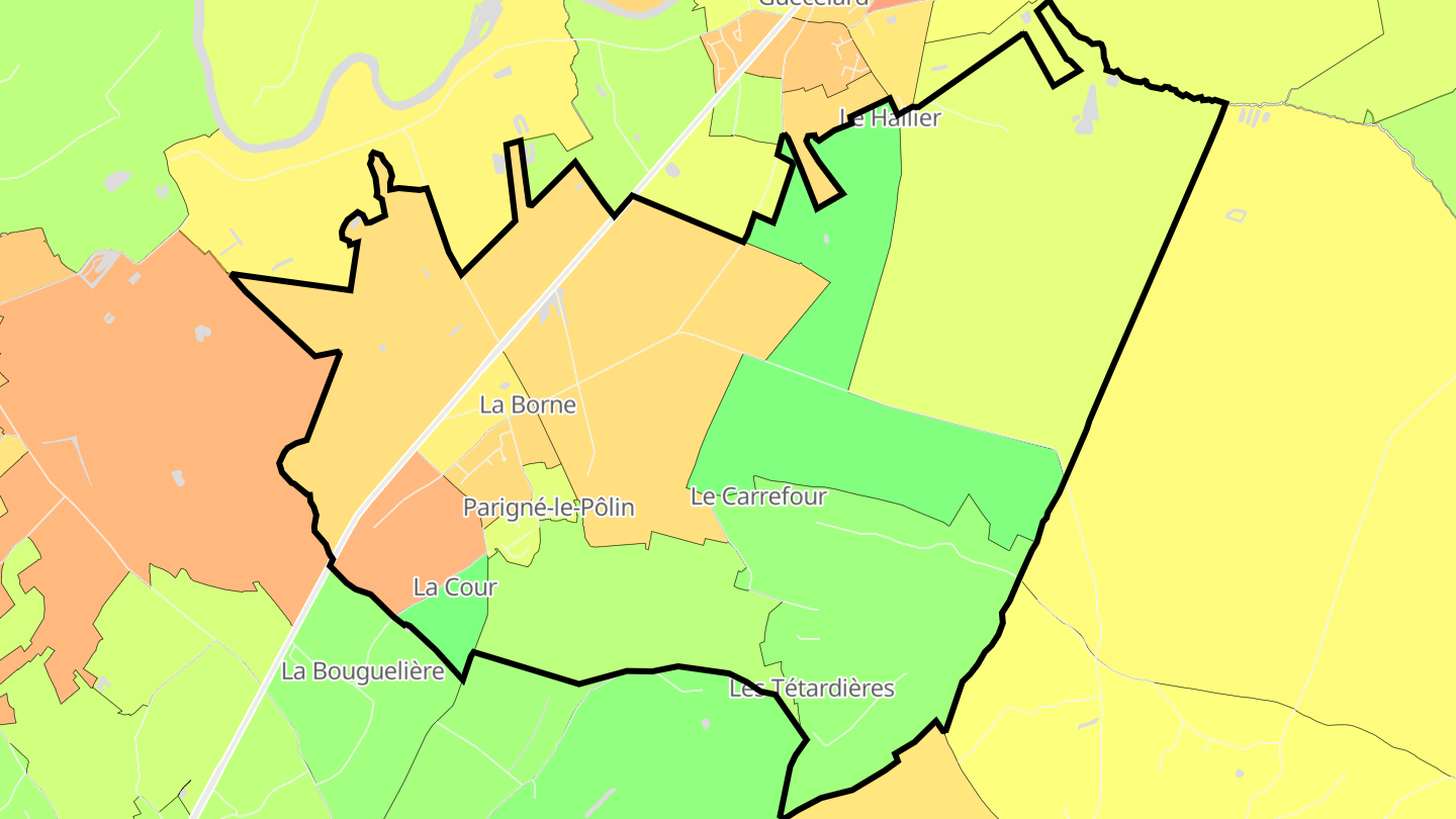 Carte des prix de l'immobilier Parigné-le-Pôlin