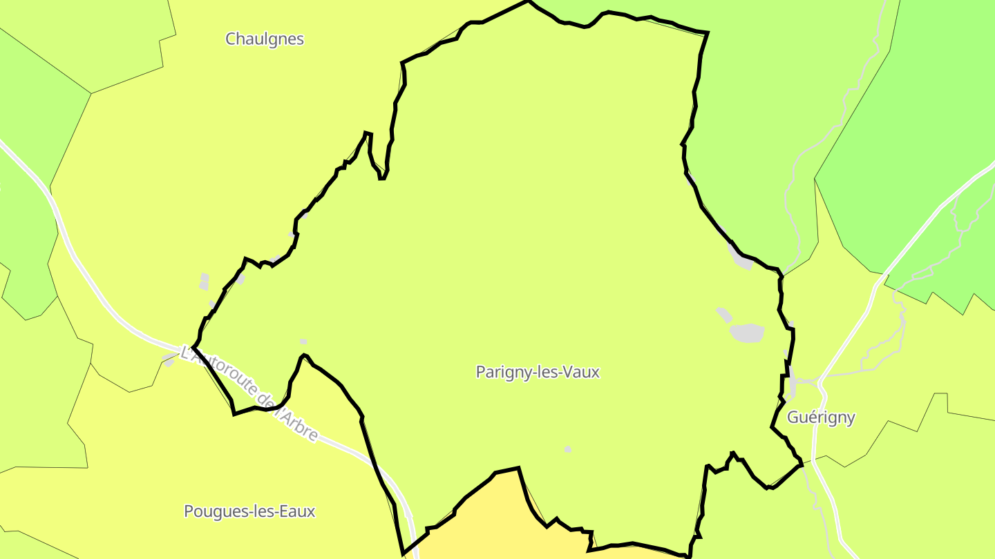 Carte des prix de l'immobilier Parigny-les-Vaux