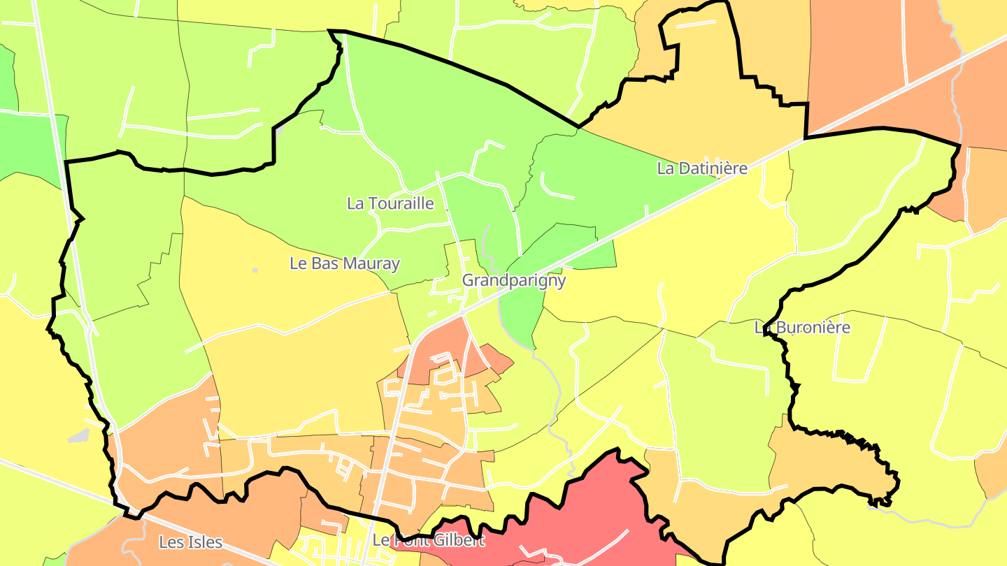 Carte des prix de l'immobilier Grandparigny
