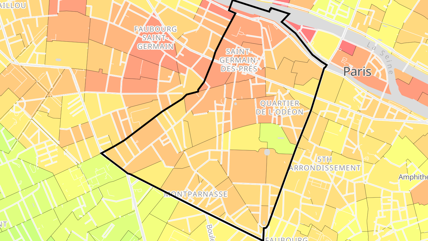 Carte des prix de l'immobilier Paris 6e Arrondissement