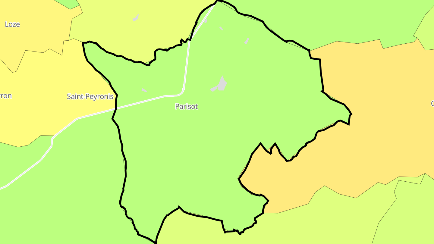 Carte des prix de l'immobilier Parisot