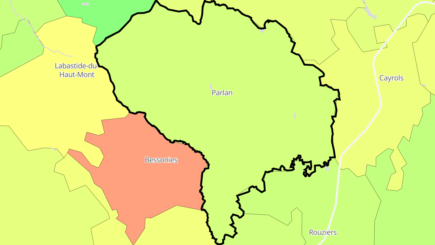 Carte des prix de l'immobilier Parlan