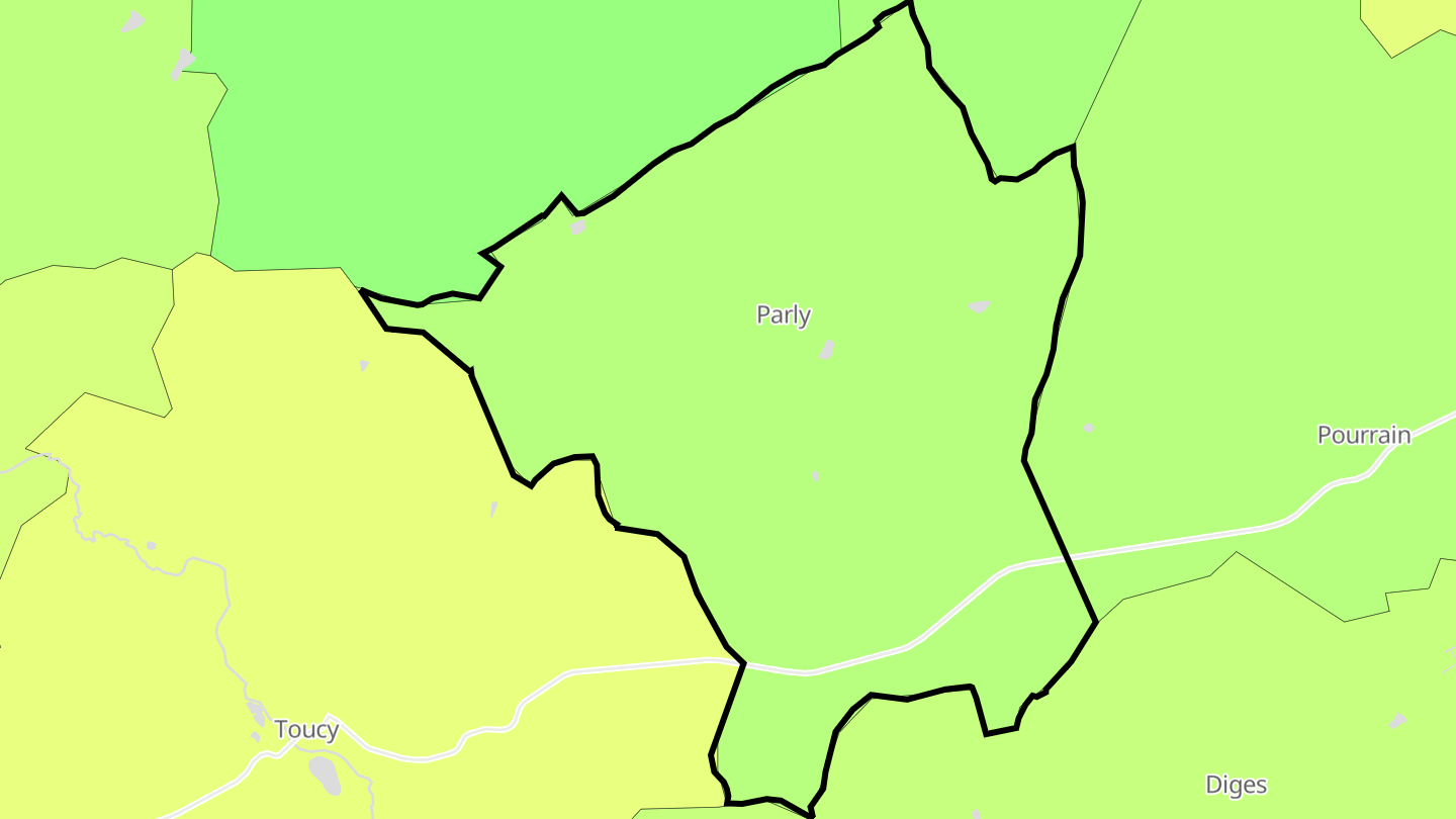 Carte des prix de l'immobilier Parly