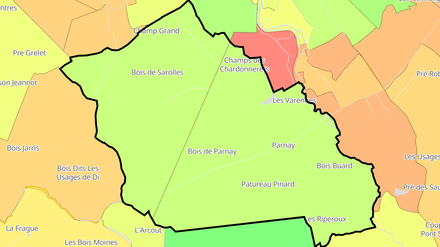 Carte des prix de l'immobilier Parnay