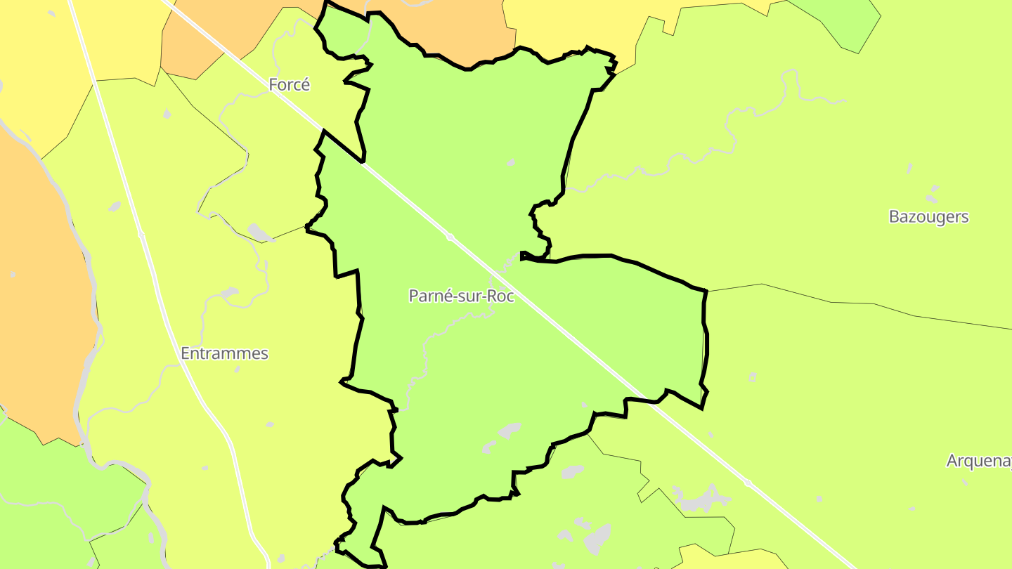 Carte des prix de l'immobilier Parné-sur-Roc