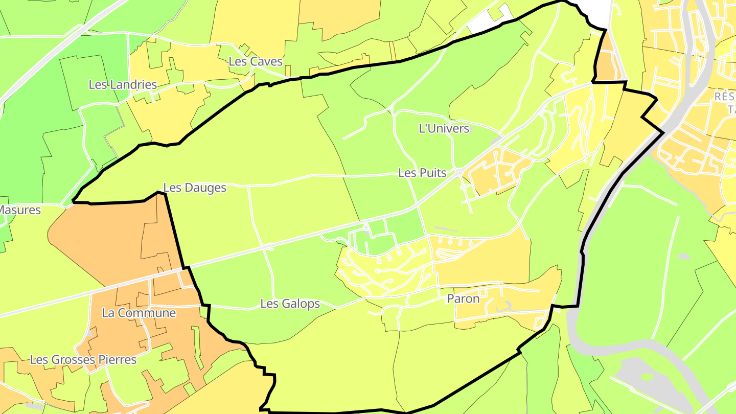 Carte des prix de l'immobilier Paron