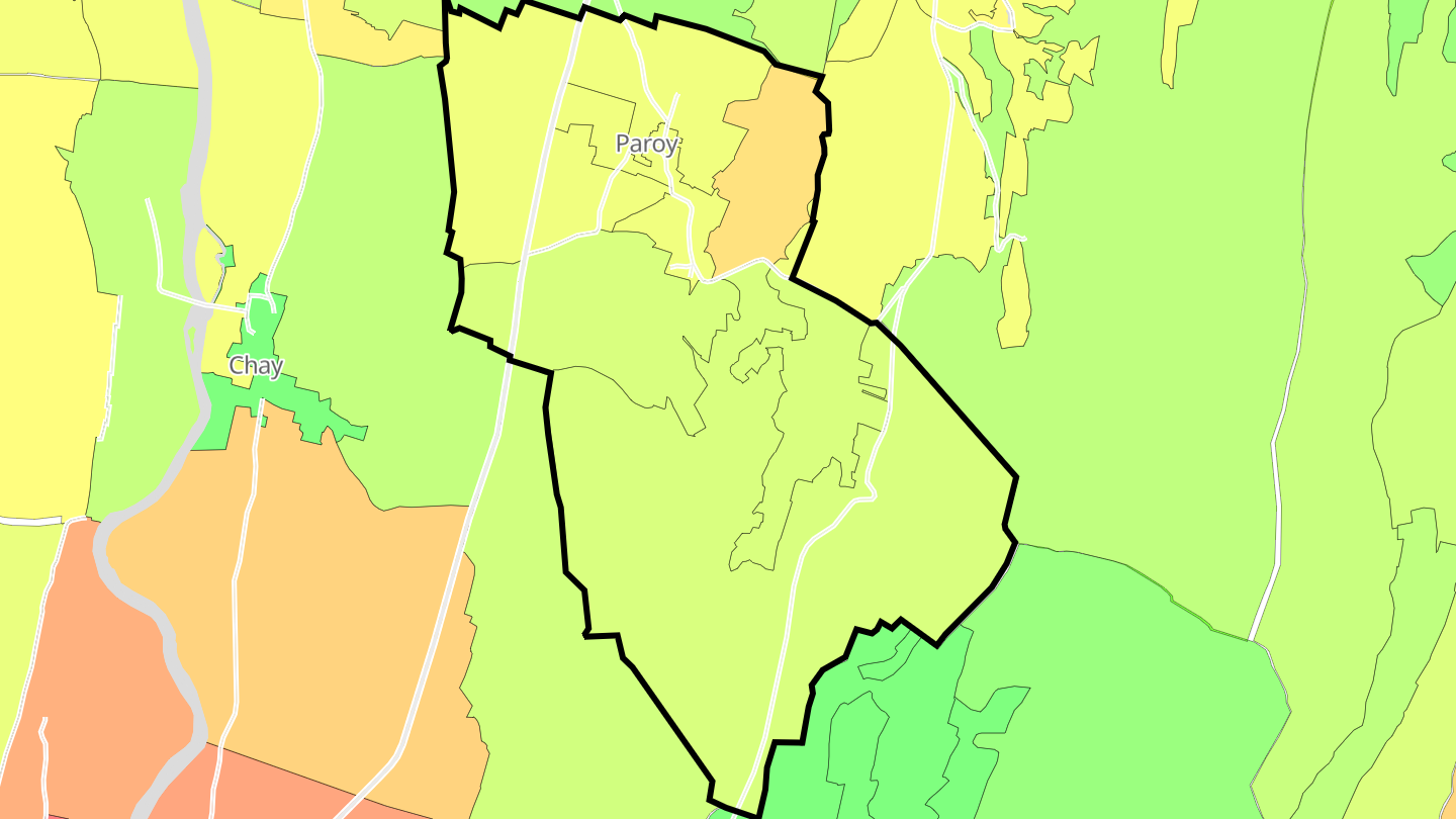 Carte des prix de l'immobilier Paroy