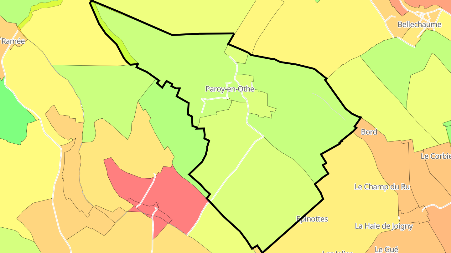 Carte des prix de l'immobilier Paroy-en-Othe