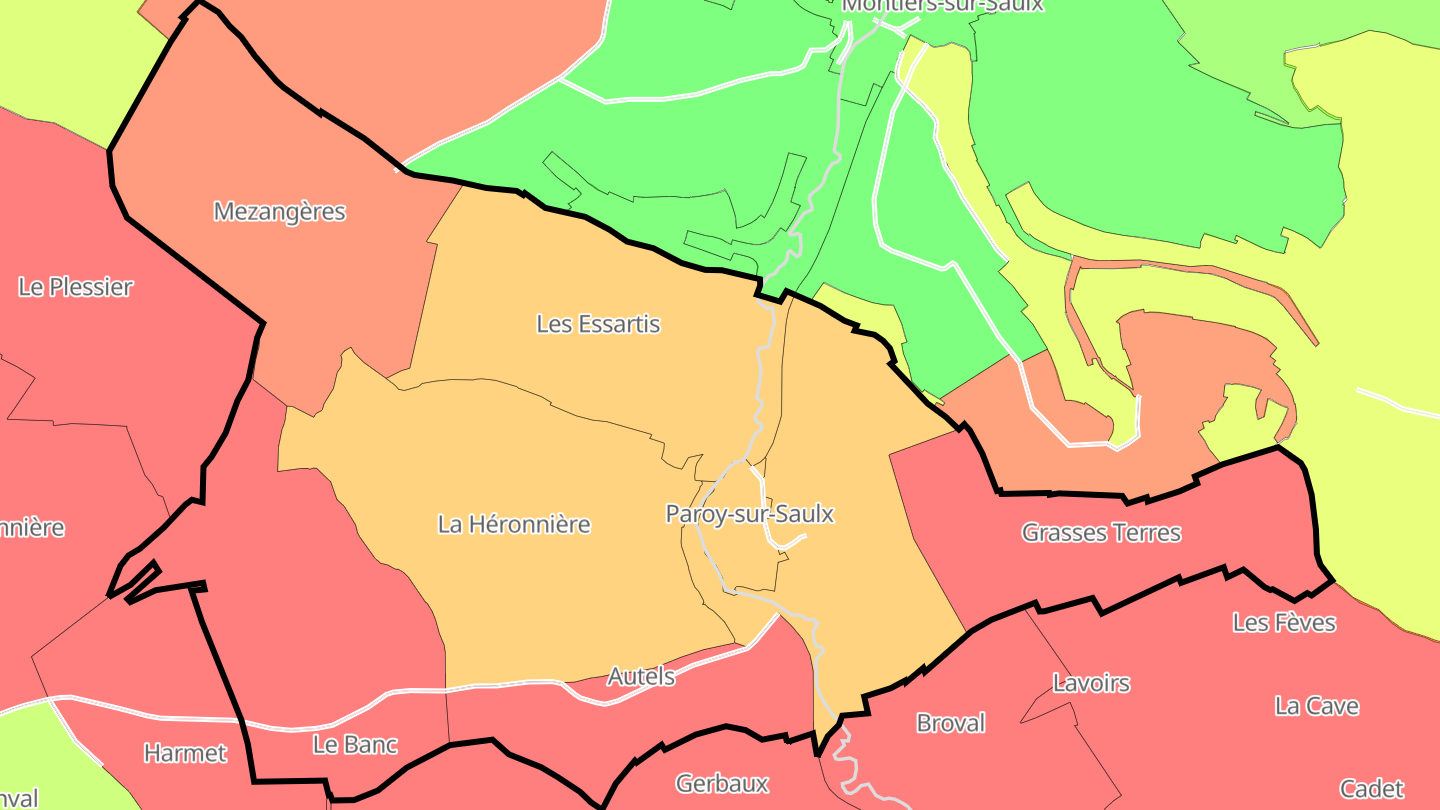 Carte des prix de l'immobilier Paroy-sur-Saulx