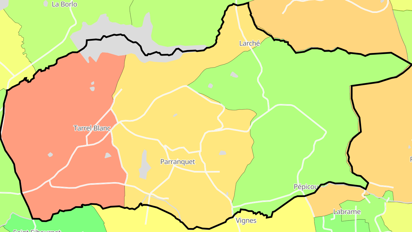 Carte des prix de l'immobilier Parranquet