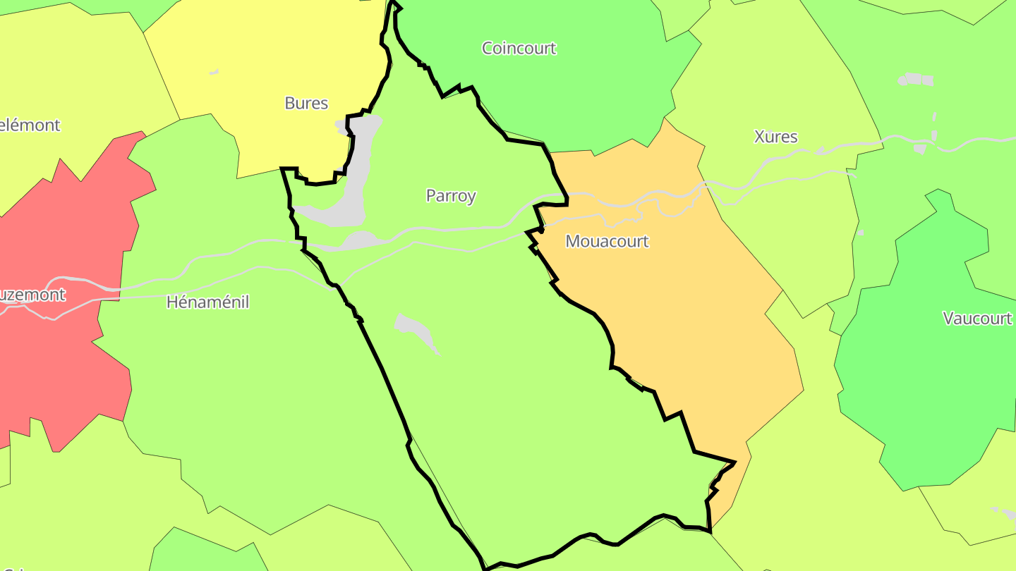 Carte des prix de l'immobilier Parroy