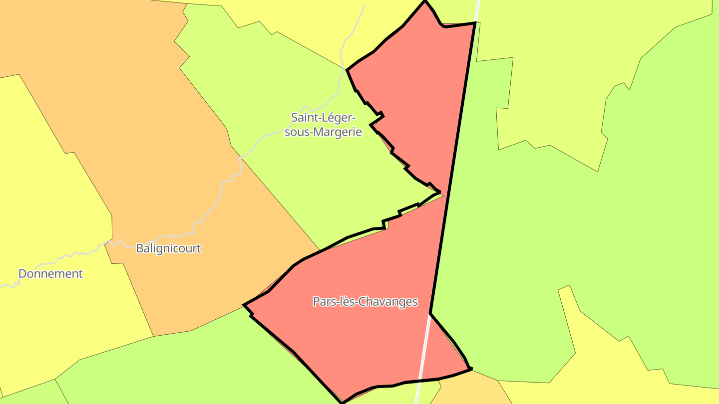 Carte des prix de l'immobilier Pars-lès-Chavanges