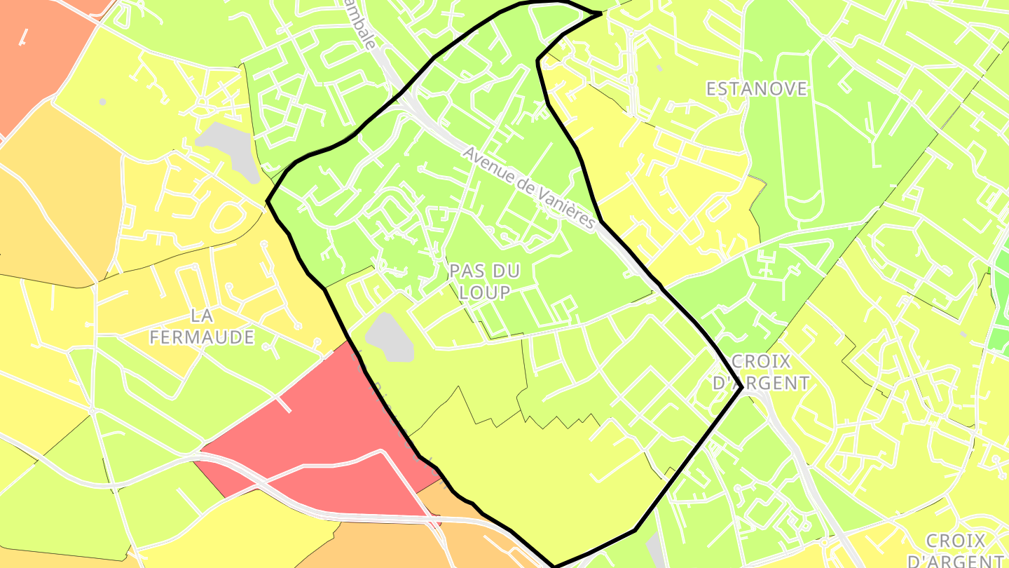 Carte des prix de l'immobilier Pas du Loup