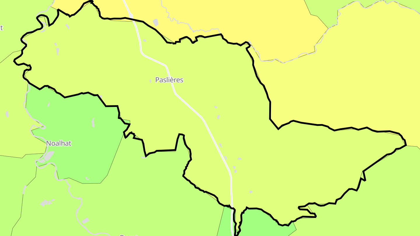 Carte des prix de l'immobilier Paslières