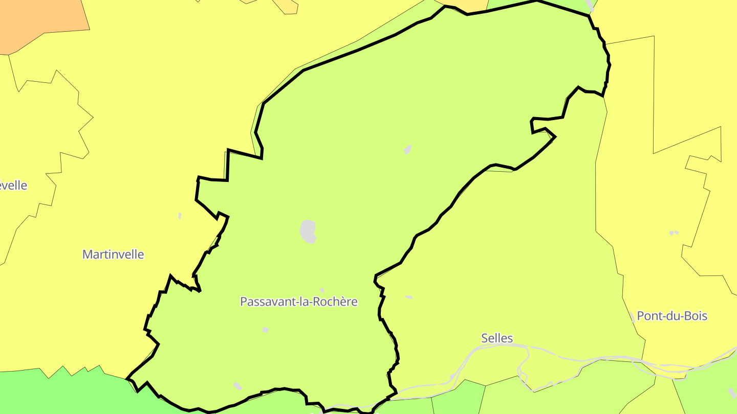 Carte des prix de l'immobilier Passavant-la-Rochère