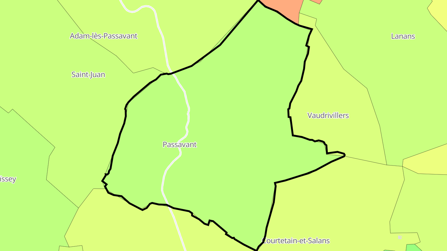 Carte des prix de l'immobilier Passavant