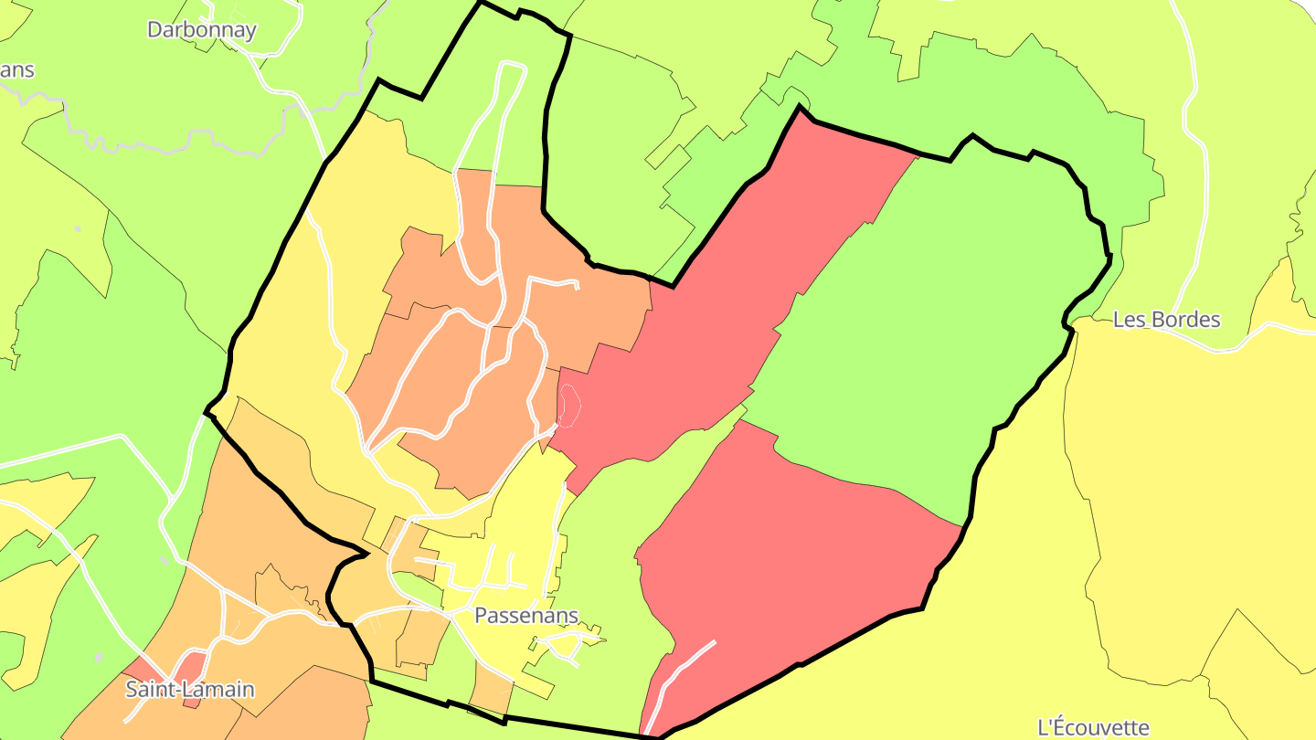 Carte des prix de l'immobilier Passenans