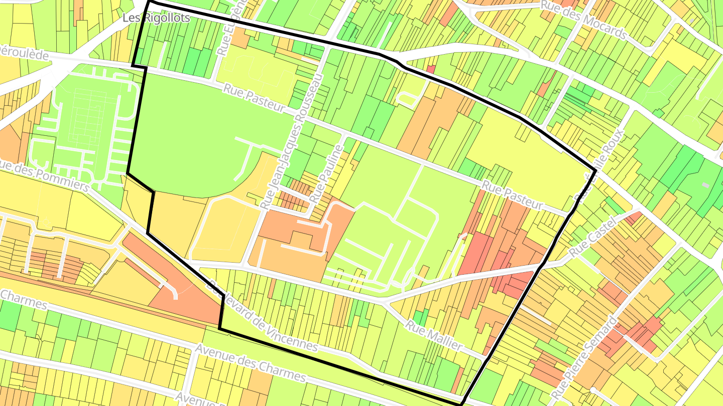 Carte des prix de l'immobilier Pasteur - Rousseau