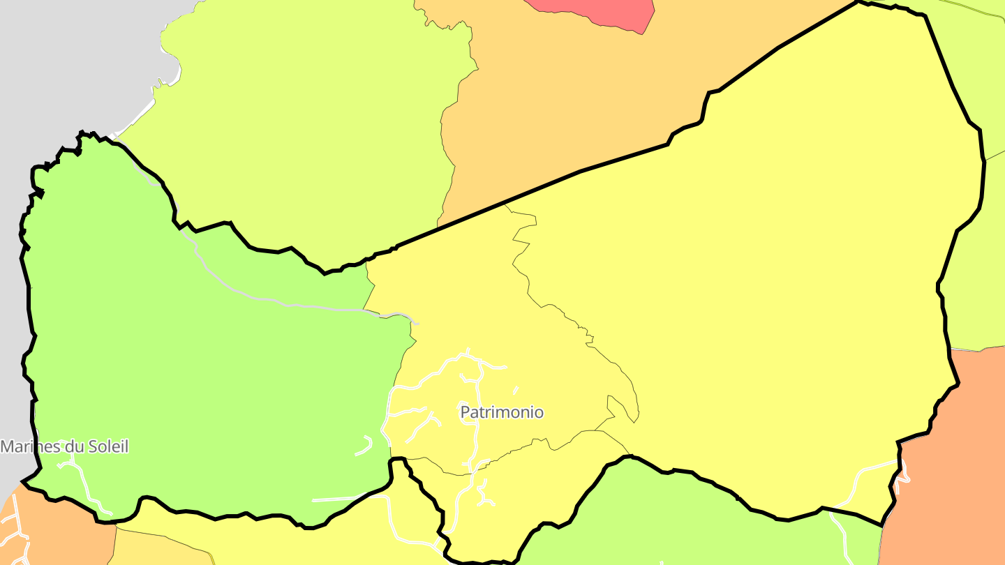 Carte des prix de l'immobilier Patrimonio