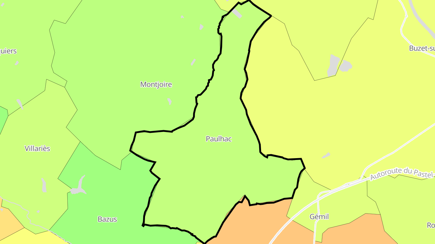 Carte des prix de l'immobilier Paulhac