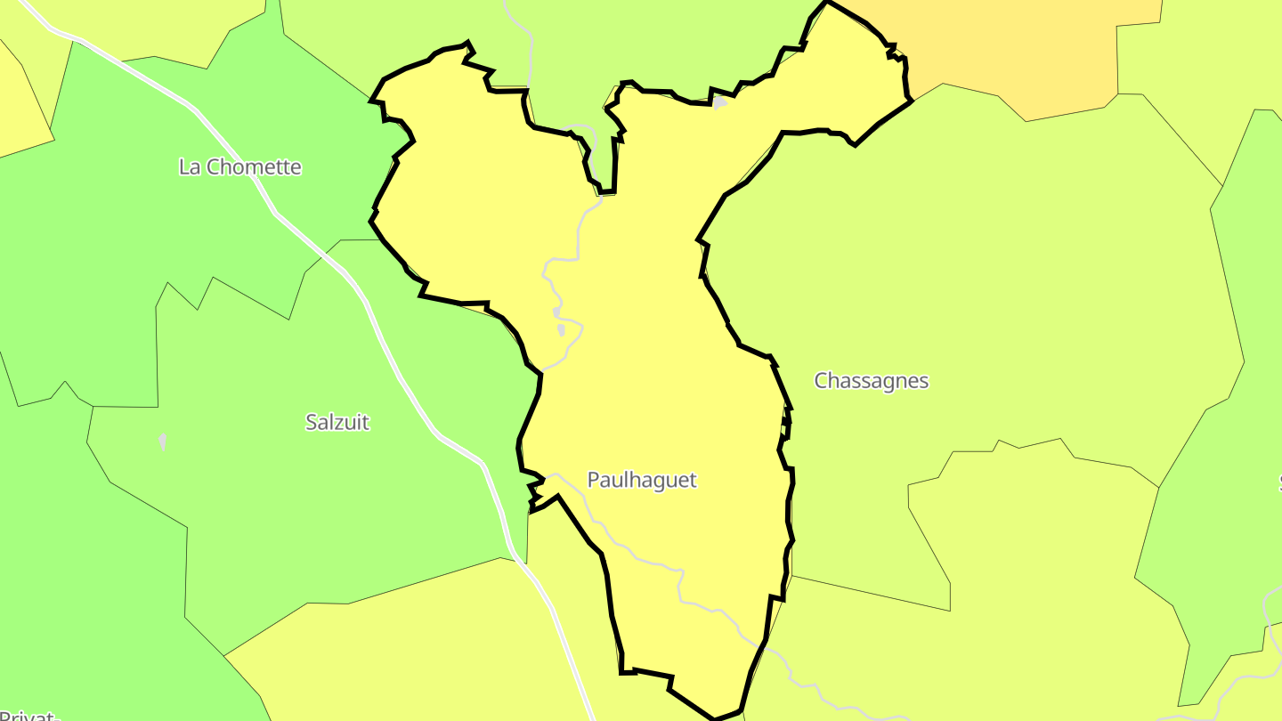 Carte des prix de l'immobilier Paulhaguet