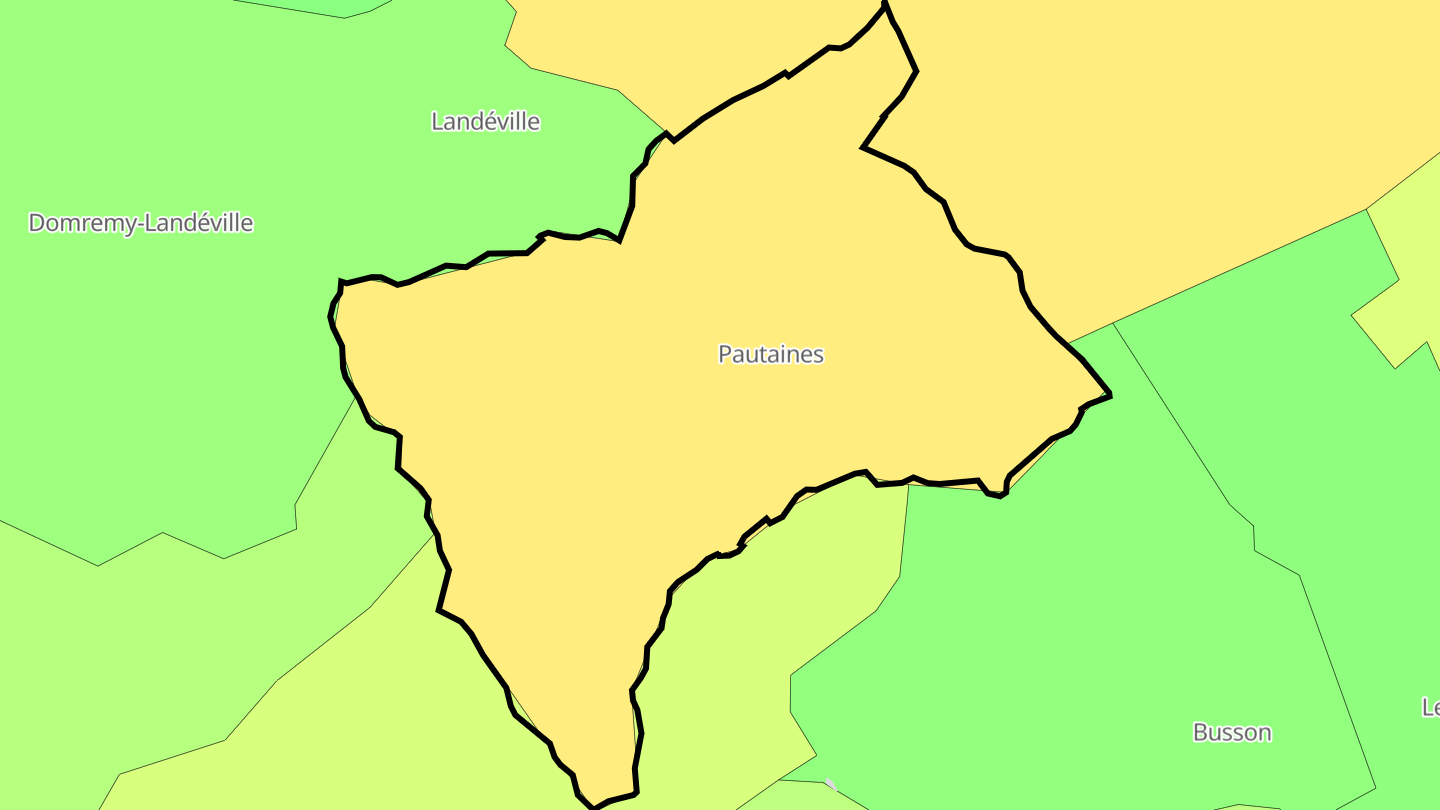 Carte des prix de l'immobilier Pautaines-Augeville