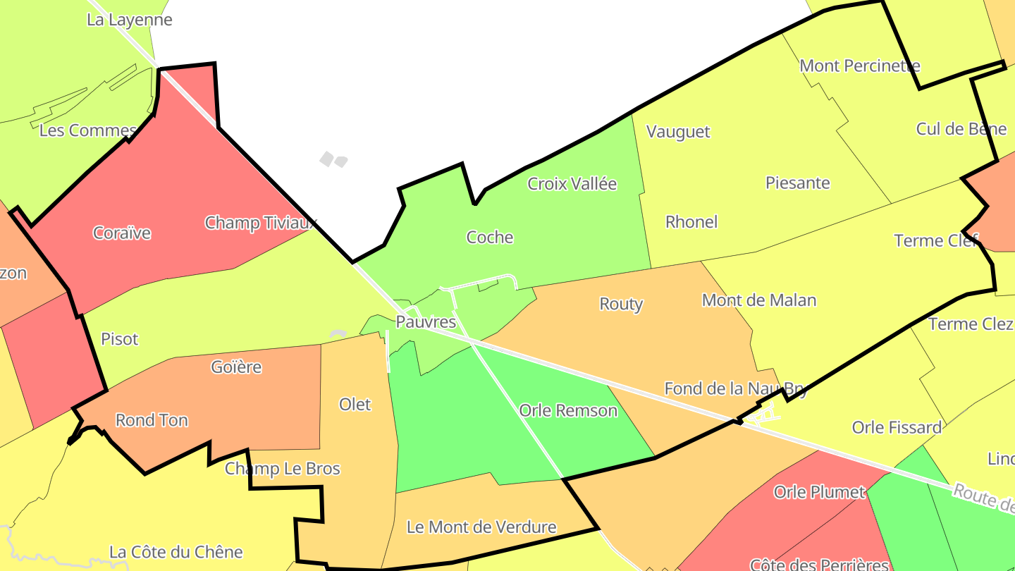 Carte des prix de l'immobilier Pauvres