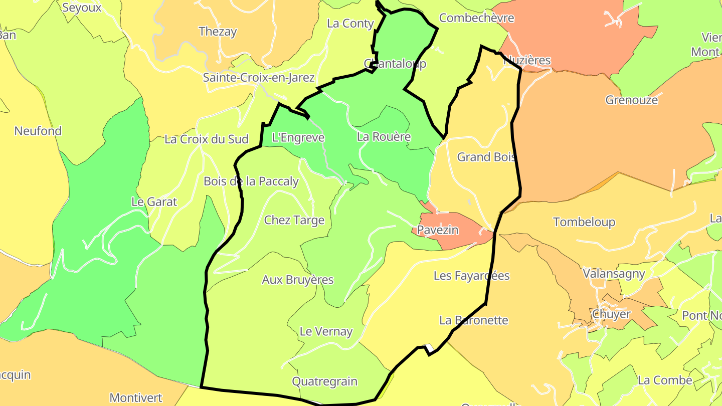 Carte des prix de l'immobilier Pavezin