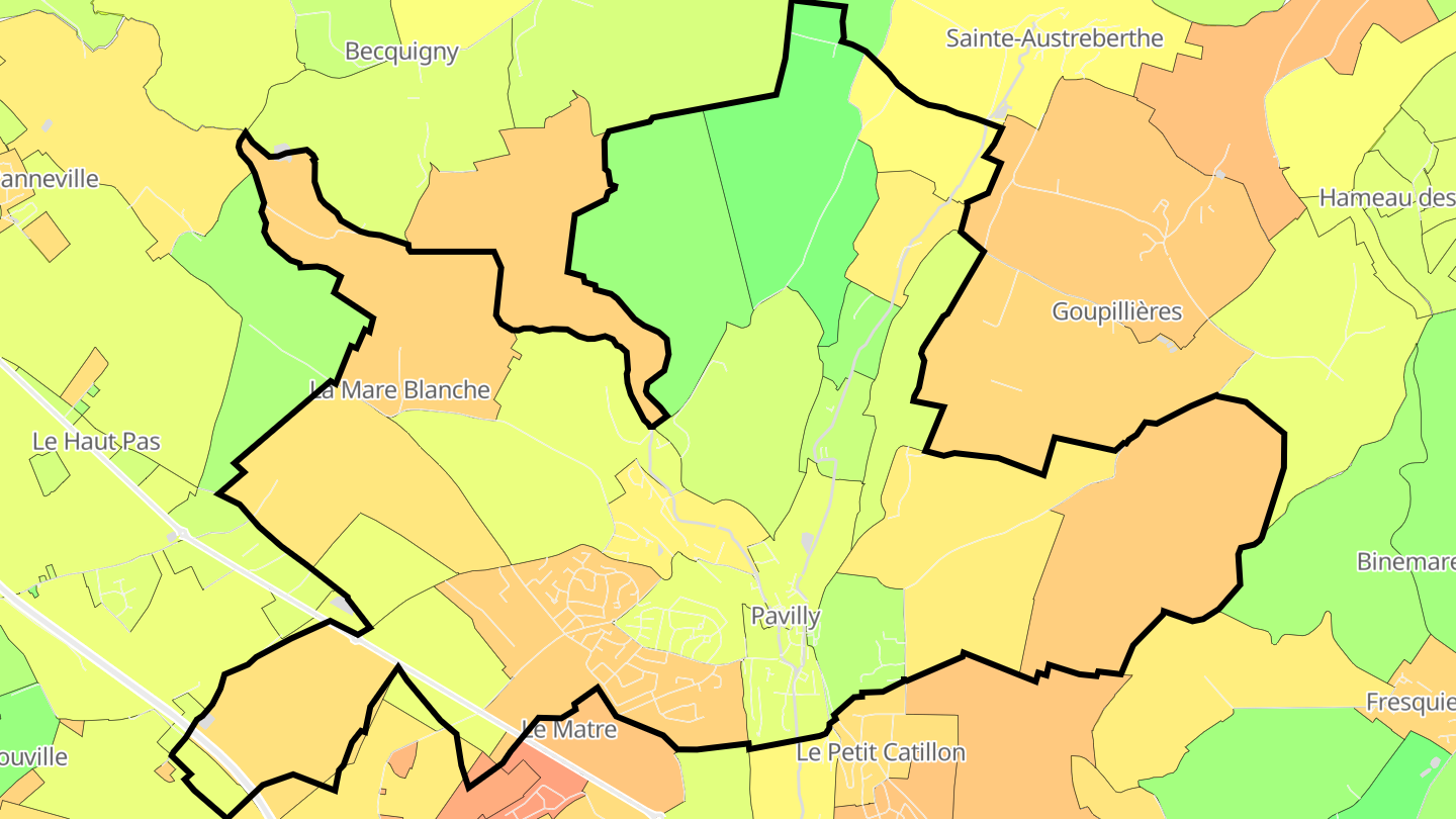 Carte des prix de l'immobilier Pavilly