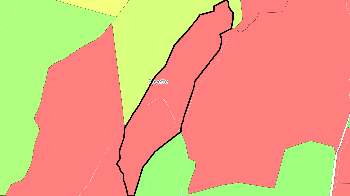Carte des prix de l'immobilier Payette