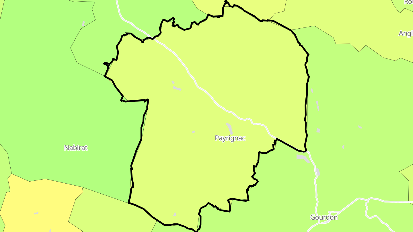 Carte des prix de l'immobilier Payrignac