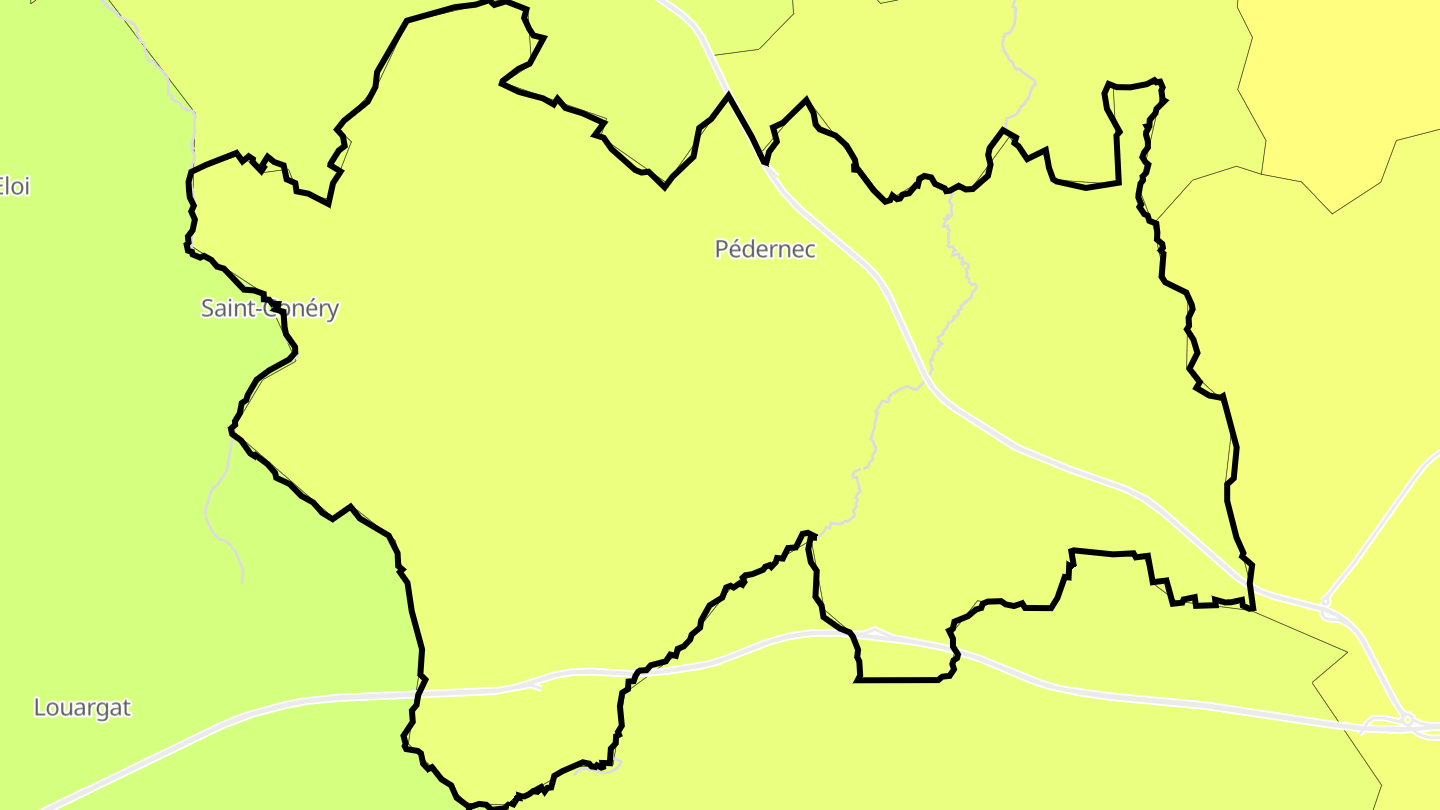 Carte des prix de l'immobilier Pédernec