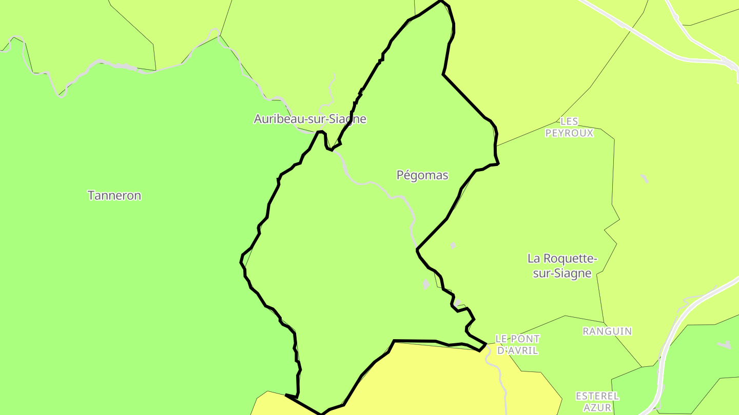 Carte des prix de l'immobilier Pégomas