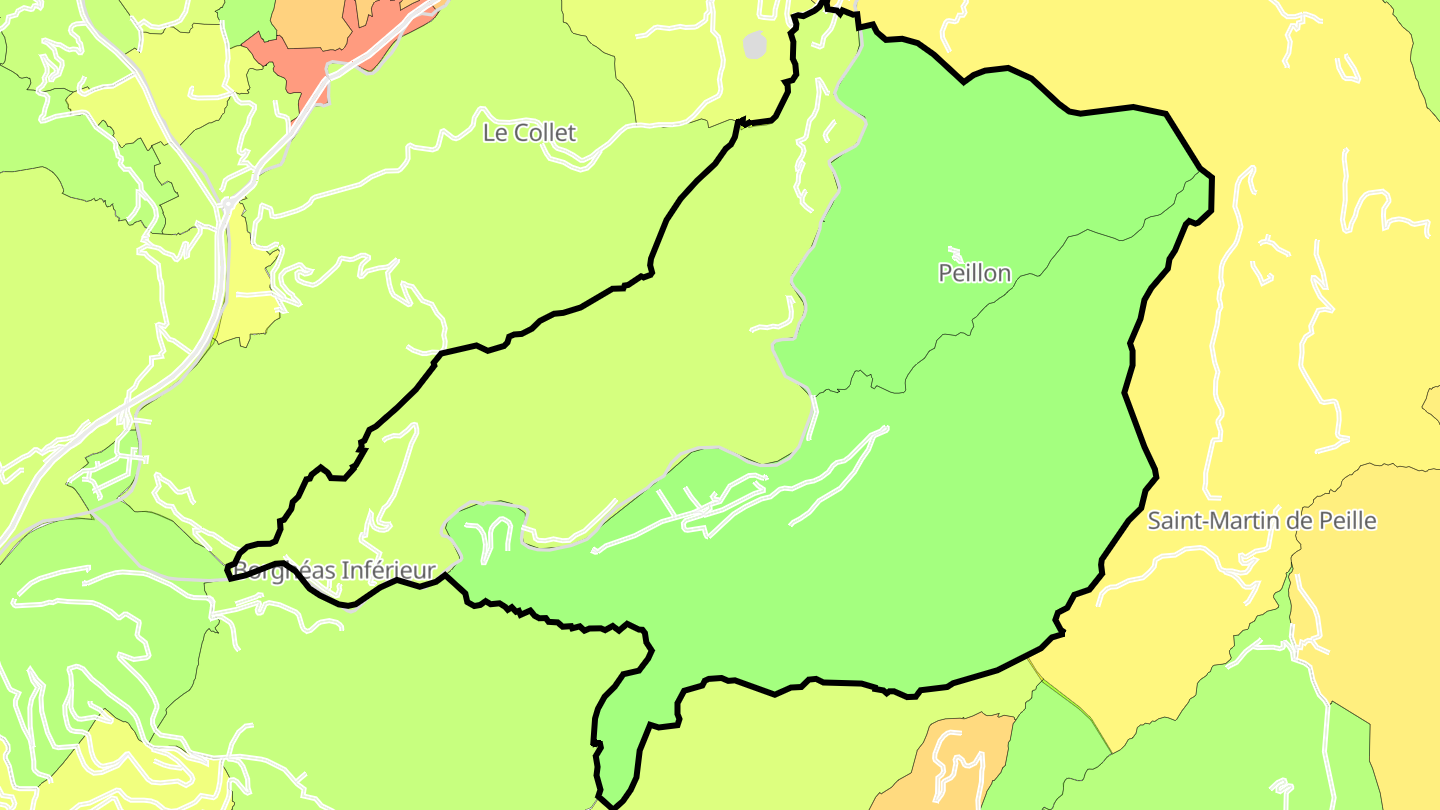 Carte des prix de l'immobilier Peillon