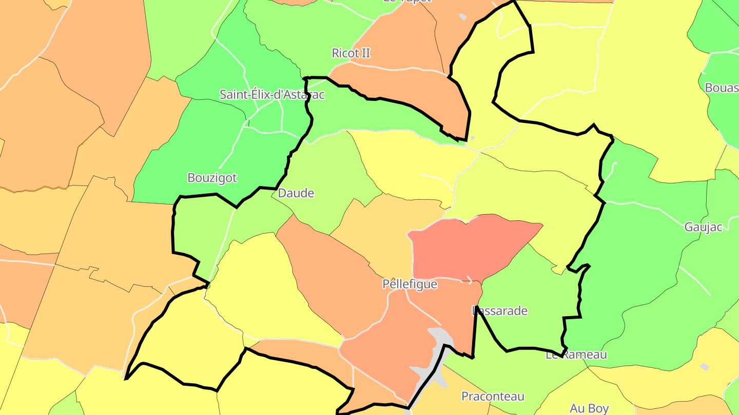 Carte des prix de l'immobilier Pellefigue