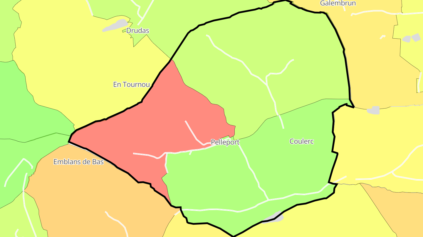Carte des prix de l'immobilier Pelleport