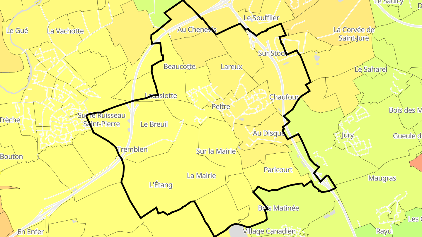 Carte des prix de l'immobilier Peltre
