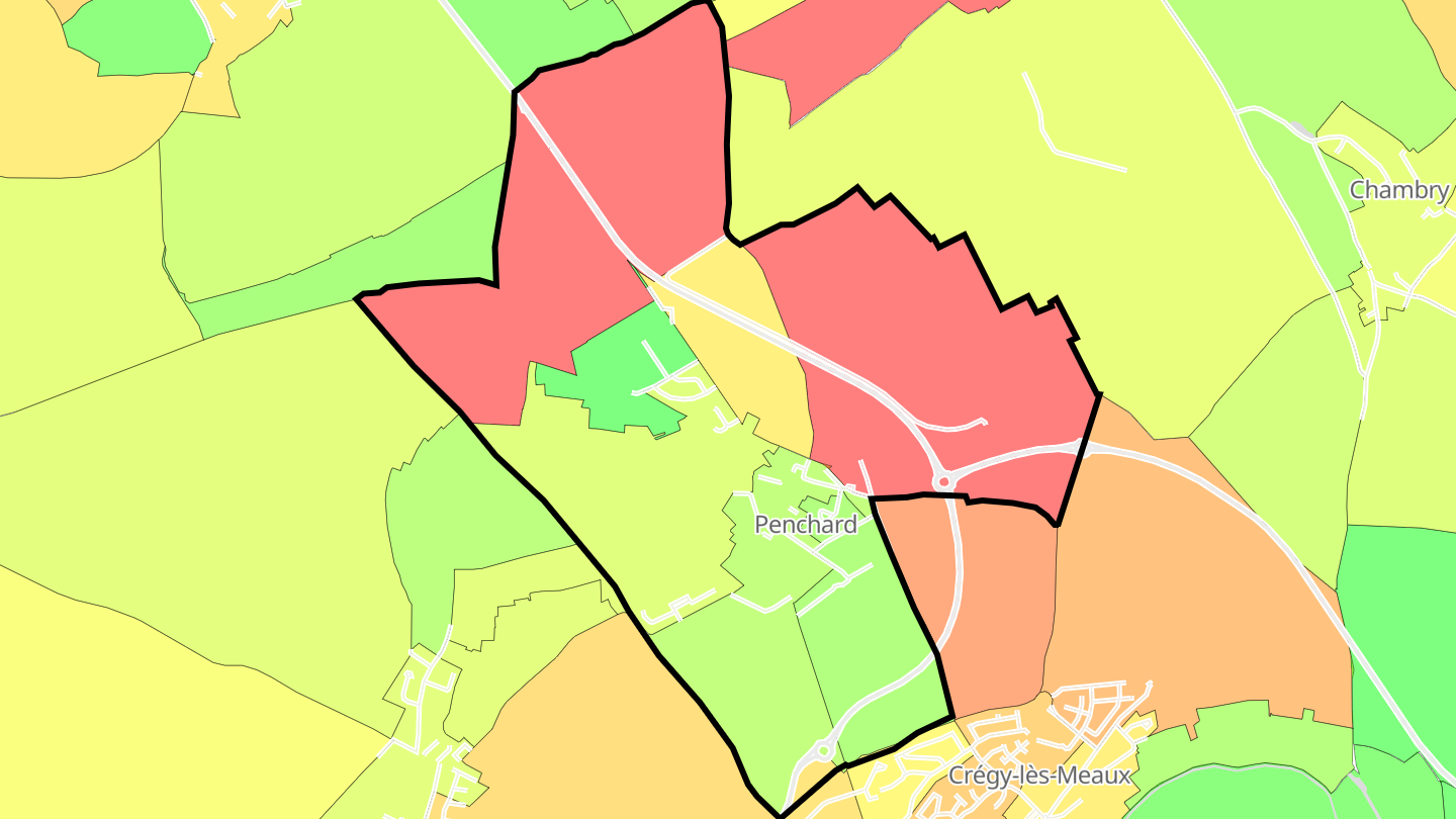 Carte des prix de l'immobilier Penchard