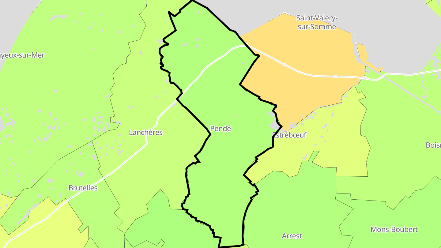 Carte des prix de l'immobilier Pendé