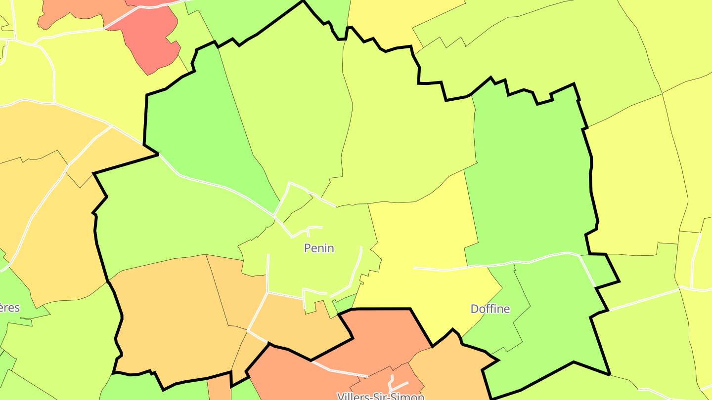 Carte des prix de l'immobilier Penin