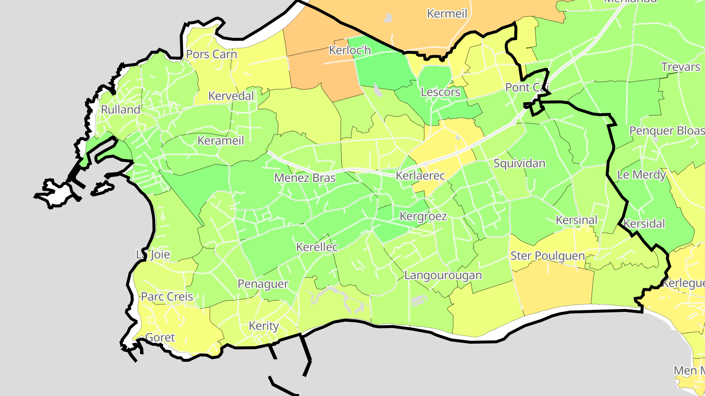 Carte des prix de l'immobilier Penmarc'h