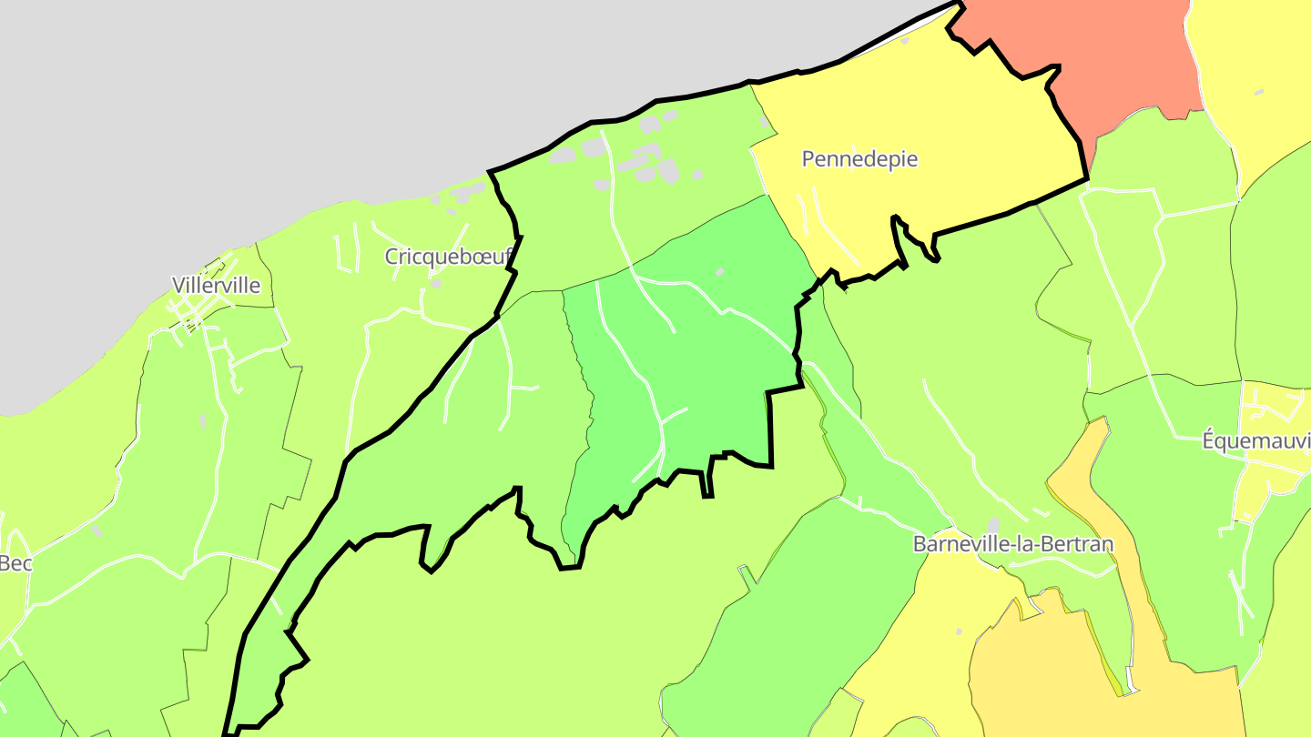 Carte des prix de l'immobilier Pennedepie
