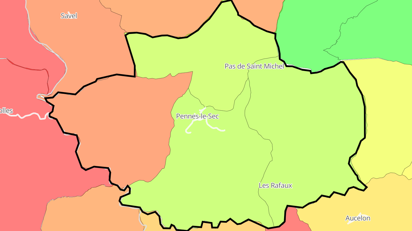 Carte des prix de l'immobilier Pennes-le-Sec