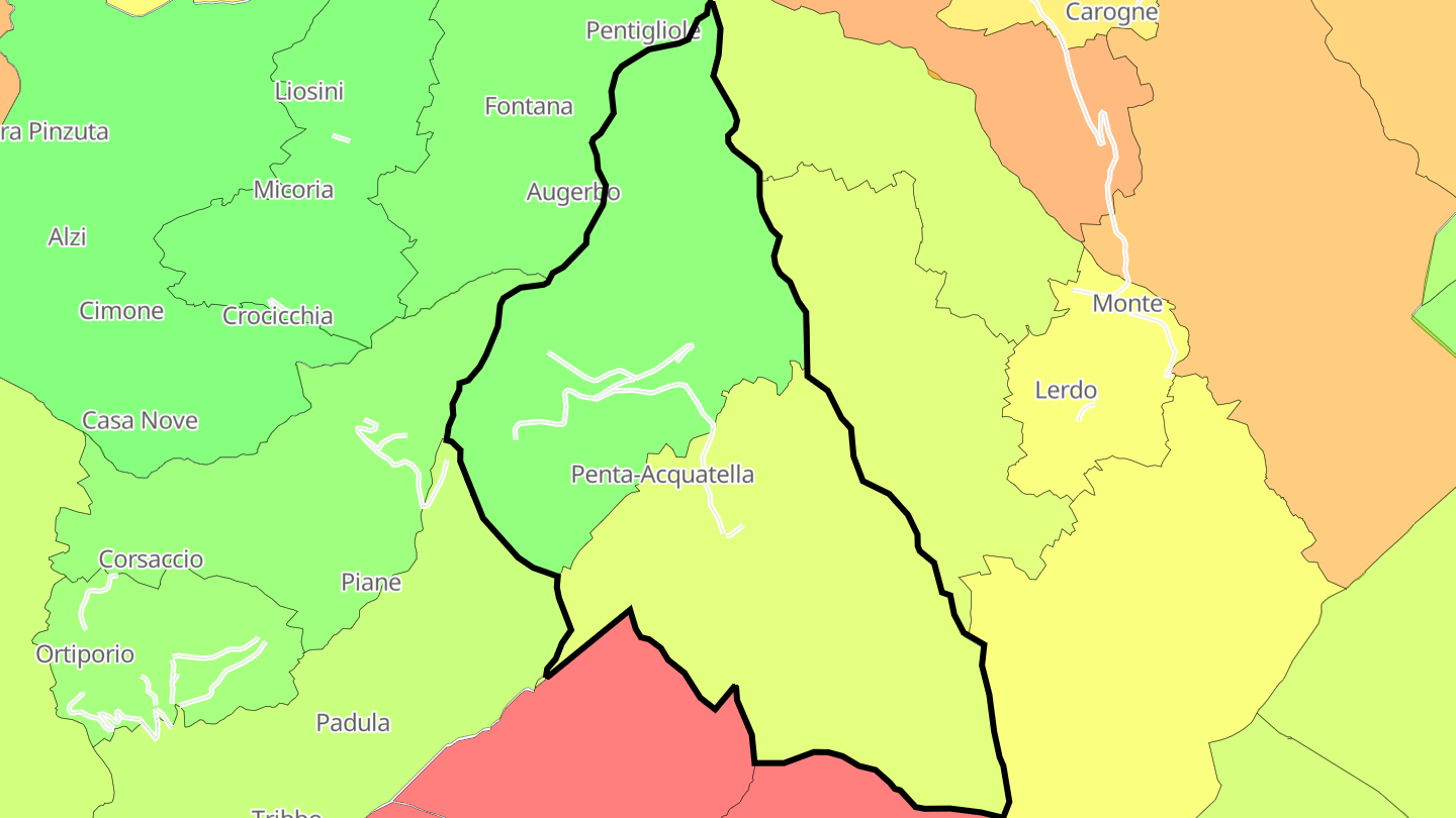 Carte des prix de l'immobilier Penta-Acquatella