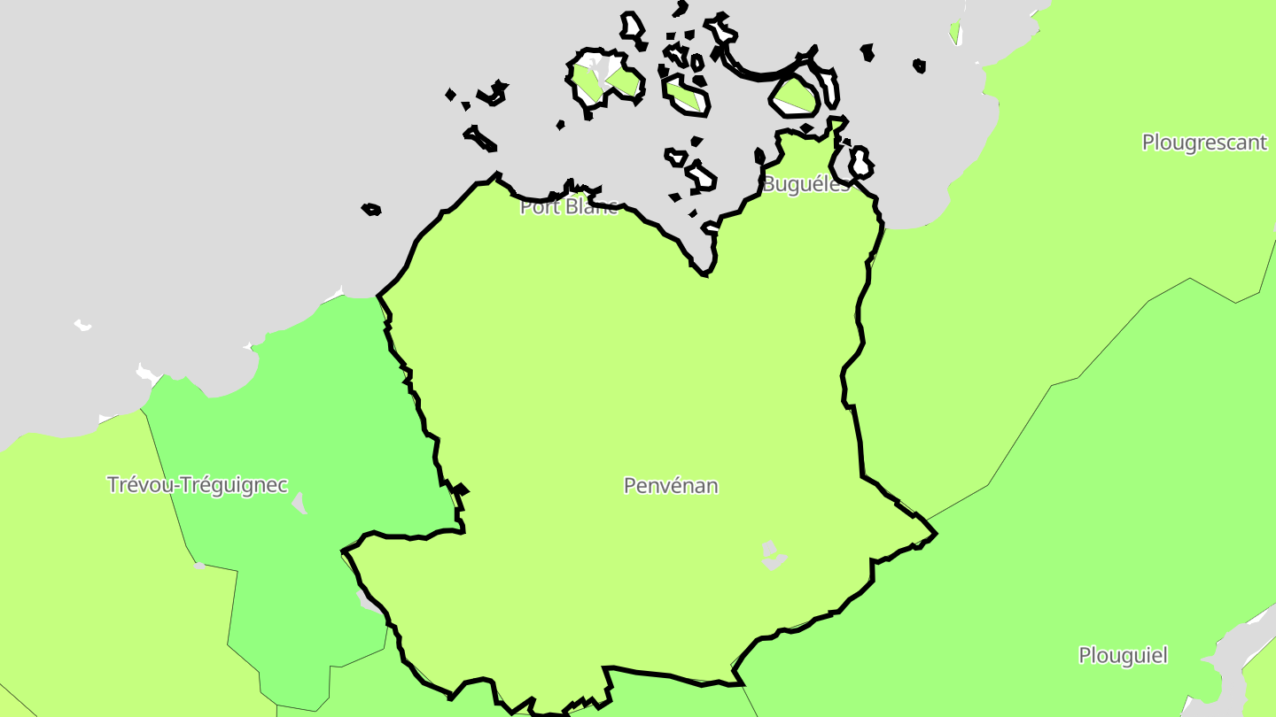 Carte des prix de l'immobilier Penvénan