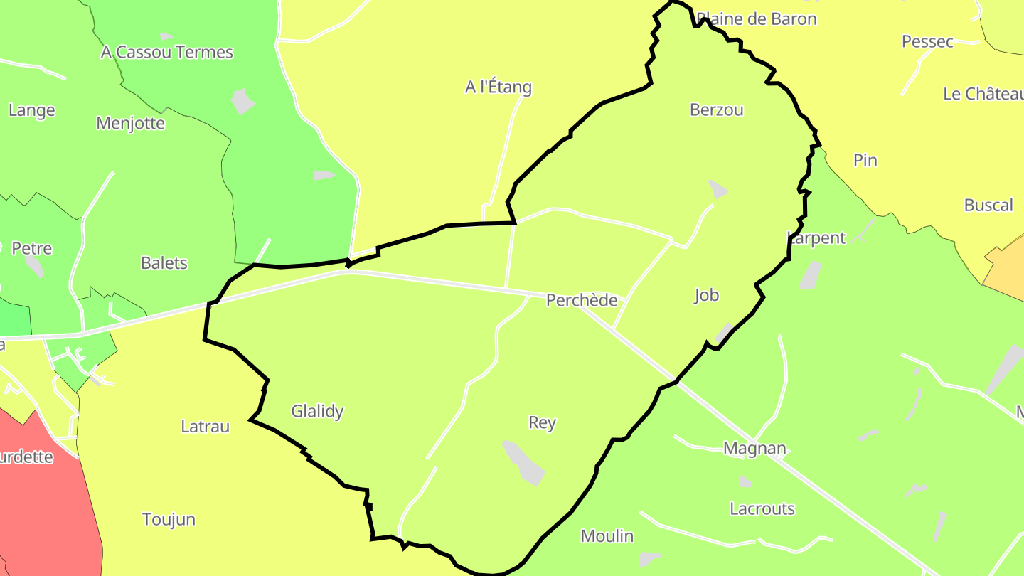 Carte des prix de l'immobilier Perchède