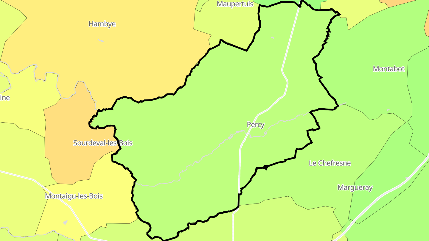 Carte des prix de l'immobilier Percy
