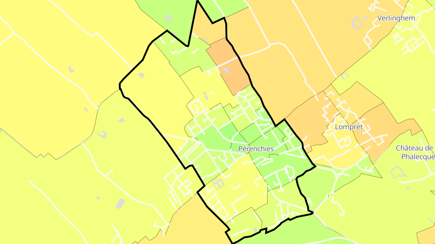 Carte des prix de l'immobilier Pérenchies