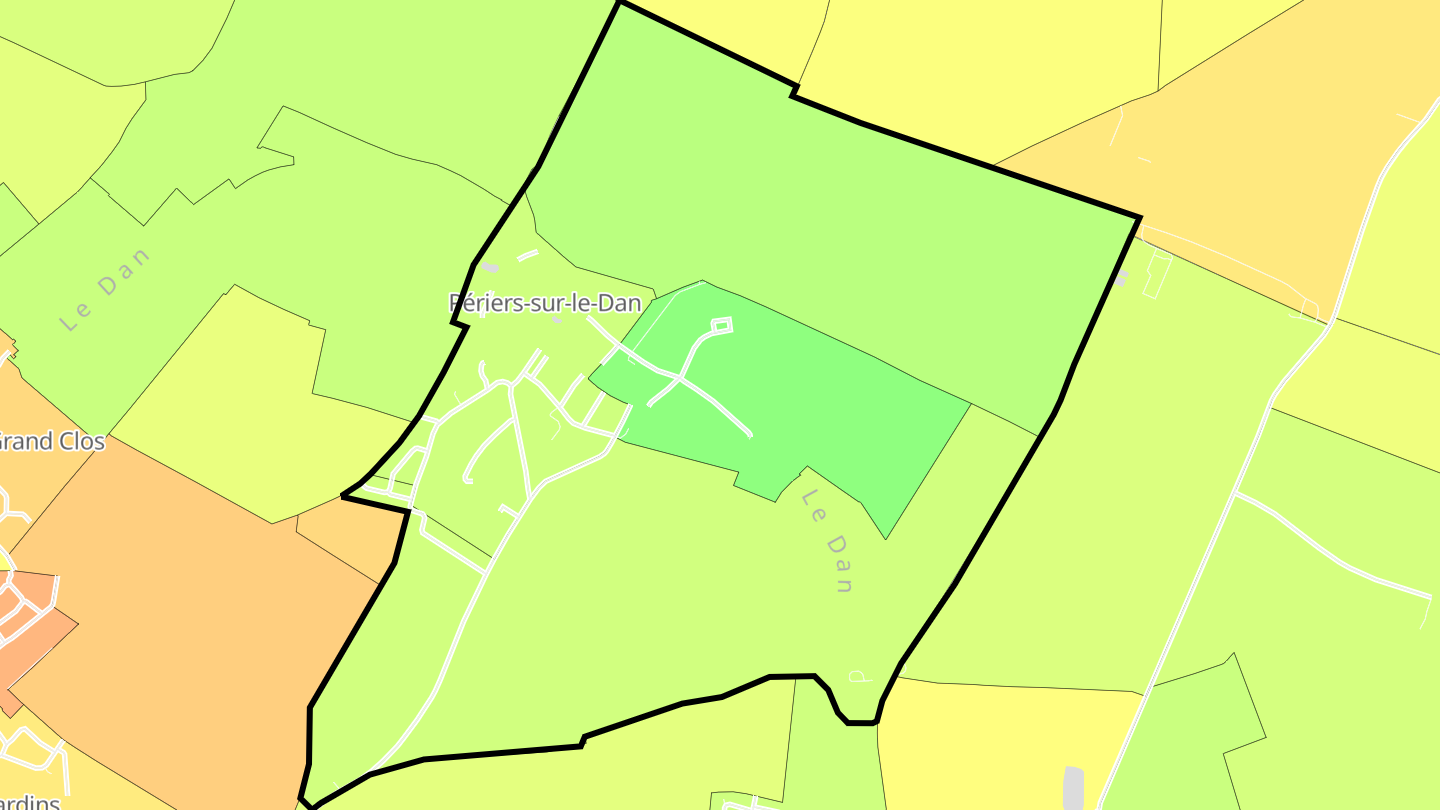 Carte des prix de l'immobilier Périers-sur-le-Dan